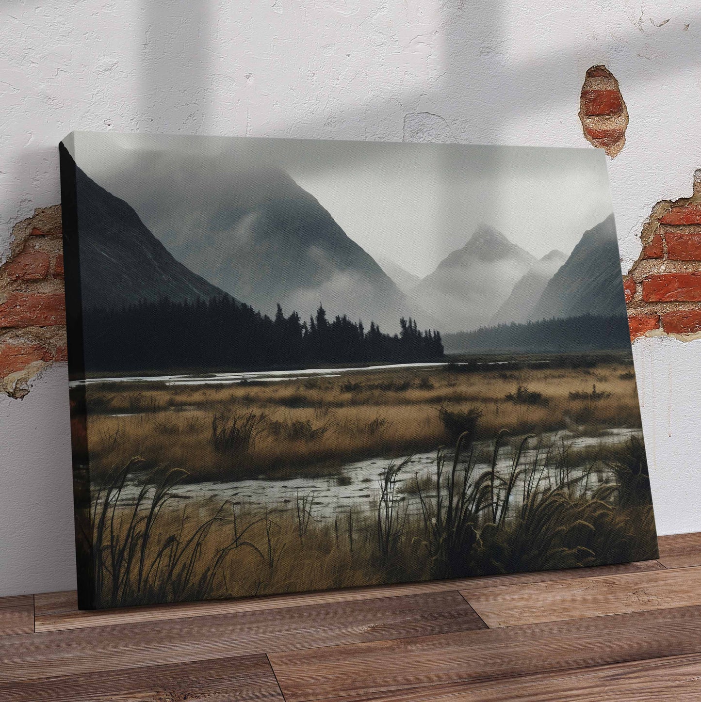 Mountainous Nature Landscape Pre-Printed Canvas