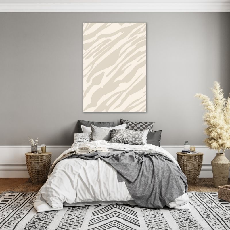 Neutral Colour Stripes Pre-Printed Canvas