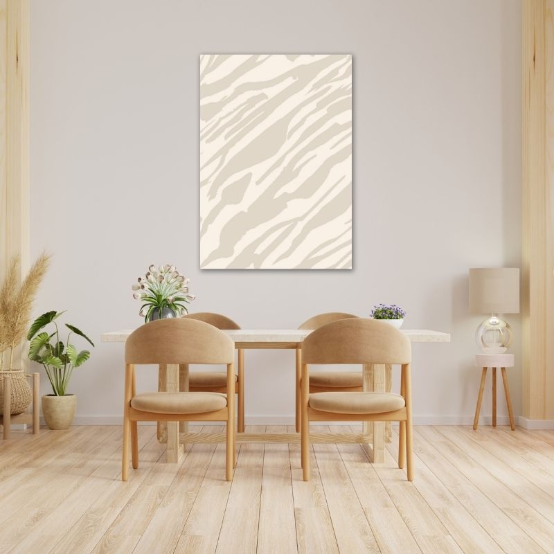 Neutral Colour Stripes Pre-Printed Canvas