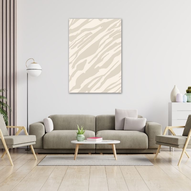 Neutral Colour Stripes Pre-Printed Canvas