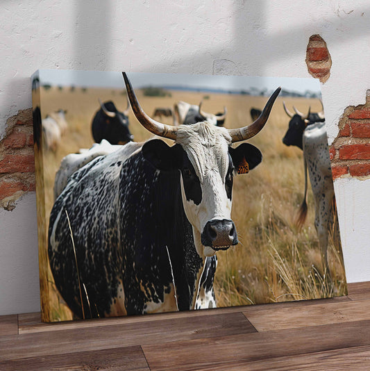 Nguni Cattle Pre-Printed Canvas