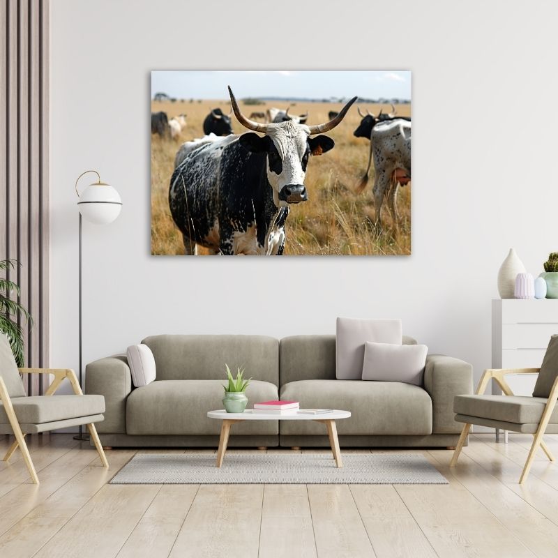 Nguni Cattle Pre-Printed Canvas