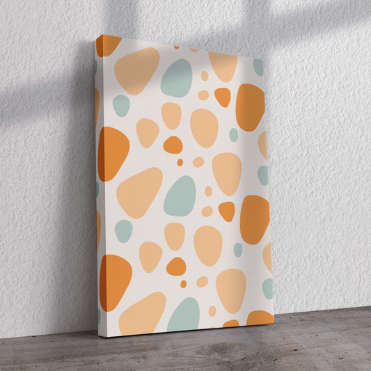 Orange and Blue Spots Pre-Printed Canvas