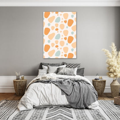 Orange and Blue Spots Pre-Printed Canvas