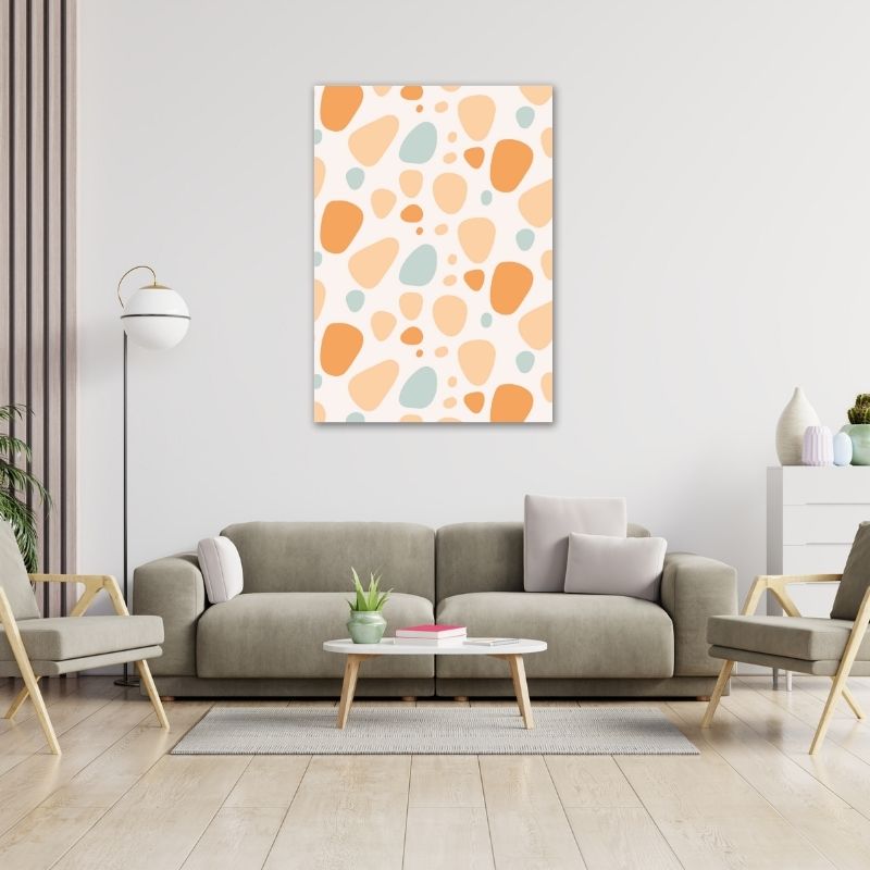 Orange and Blue Spots Pre-Printed Canvas