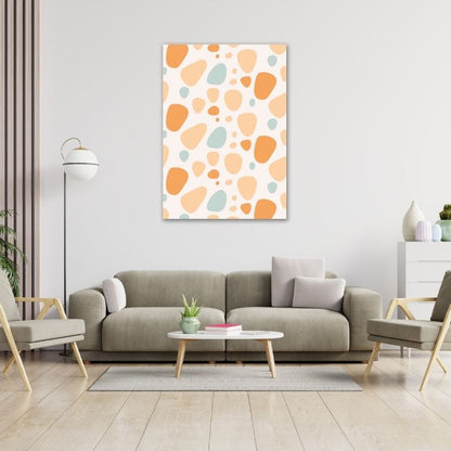 Orange and Blue Spots Pre-Printed Canvas