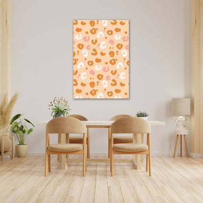 Orange and Pink Leopard Print Pre-Printed Canvas