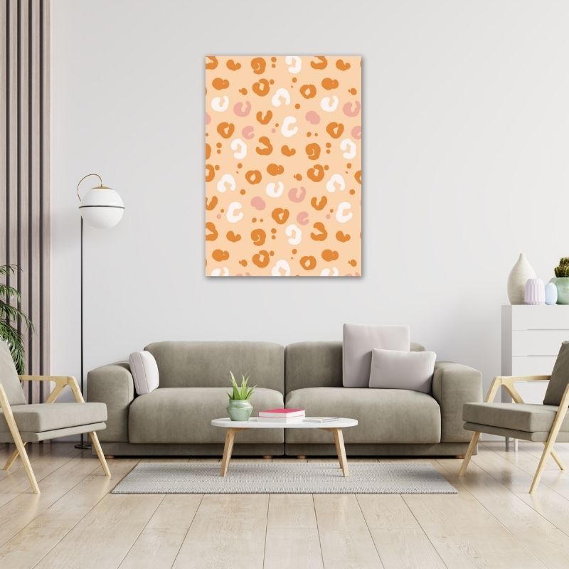 Orange and Pink Leopard Print Pre-Printed Canvas