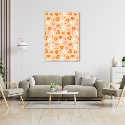 Orange and Pink Leopard Print Pre-Printed Canvas