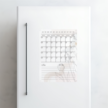 Soft Flowers Monthly Acrylic Planner