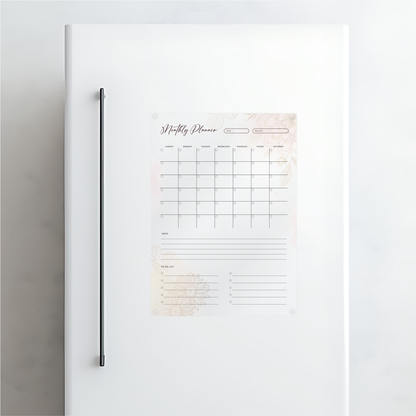 Golden Flower Monthly Acrylic Planner