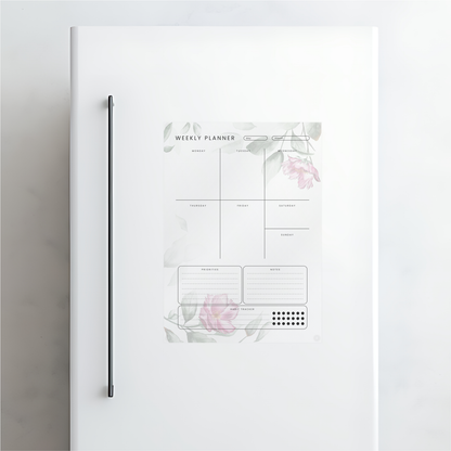 Pink Roses Weekly Acrylic Planner