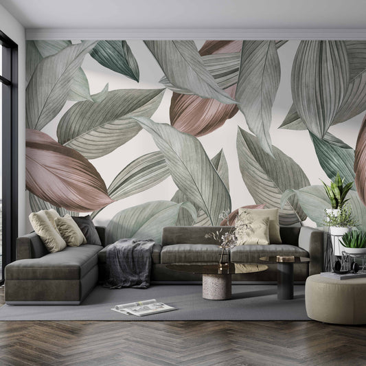 Painted Leaves Wallpaper