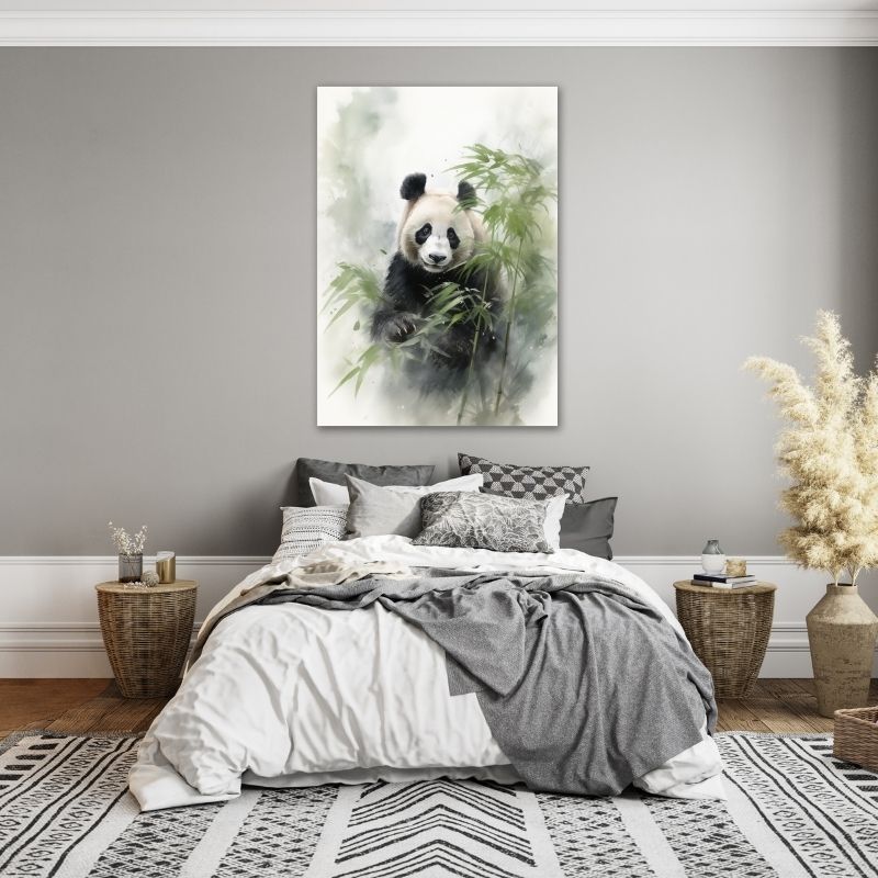 Watercolour Panda Pre-Printed Canvas
