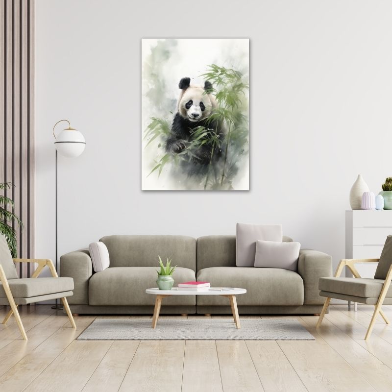 Watercolour Panda Pre-Printed Canvas