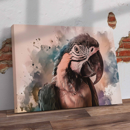 Parrot Painting Pre-Printed Canvas