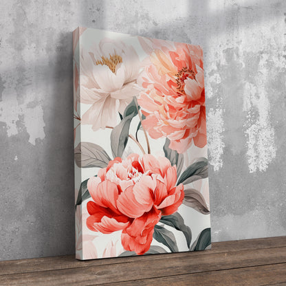 Pastel Floral Art Pre-Printed Canvas