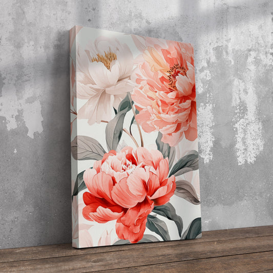 Pastel Floral Art Pre-Printed Canvas