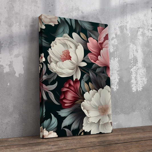 Pastel Floral Pattern Pre-Printed Canvas