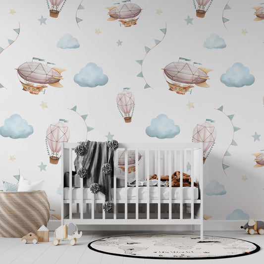 Pastel Hot Air Balloon Wallpaper