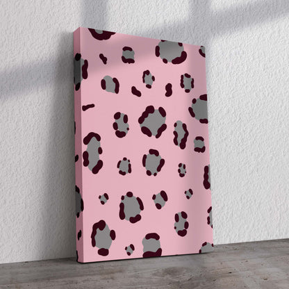 Pink and Grey Leopard Print Pre-Printed Canvas