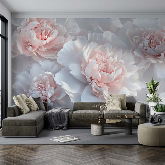 Pink and White Peonies Wallpaper