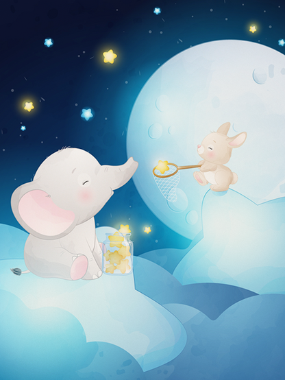 Playing With The Stars Nursery Canvas