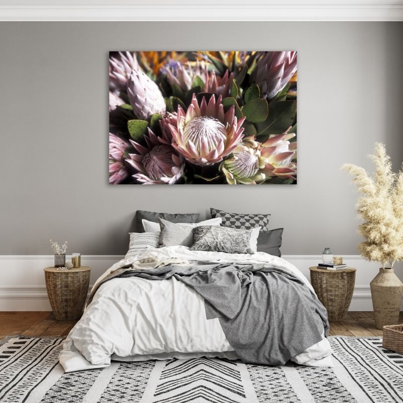 Protea Closeup Pre-Printed Canvas