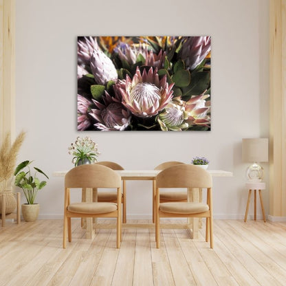 Protea Closeup Pre-Printed Canvas
