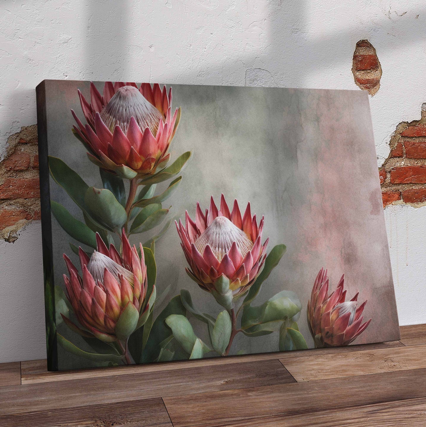 Protea Flowers Pre-Printed Canvas
