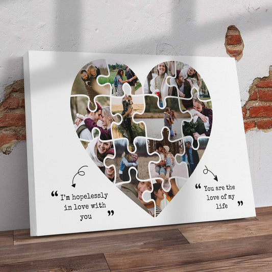 Puzzle Heart Collage Canvas