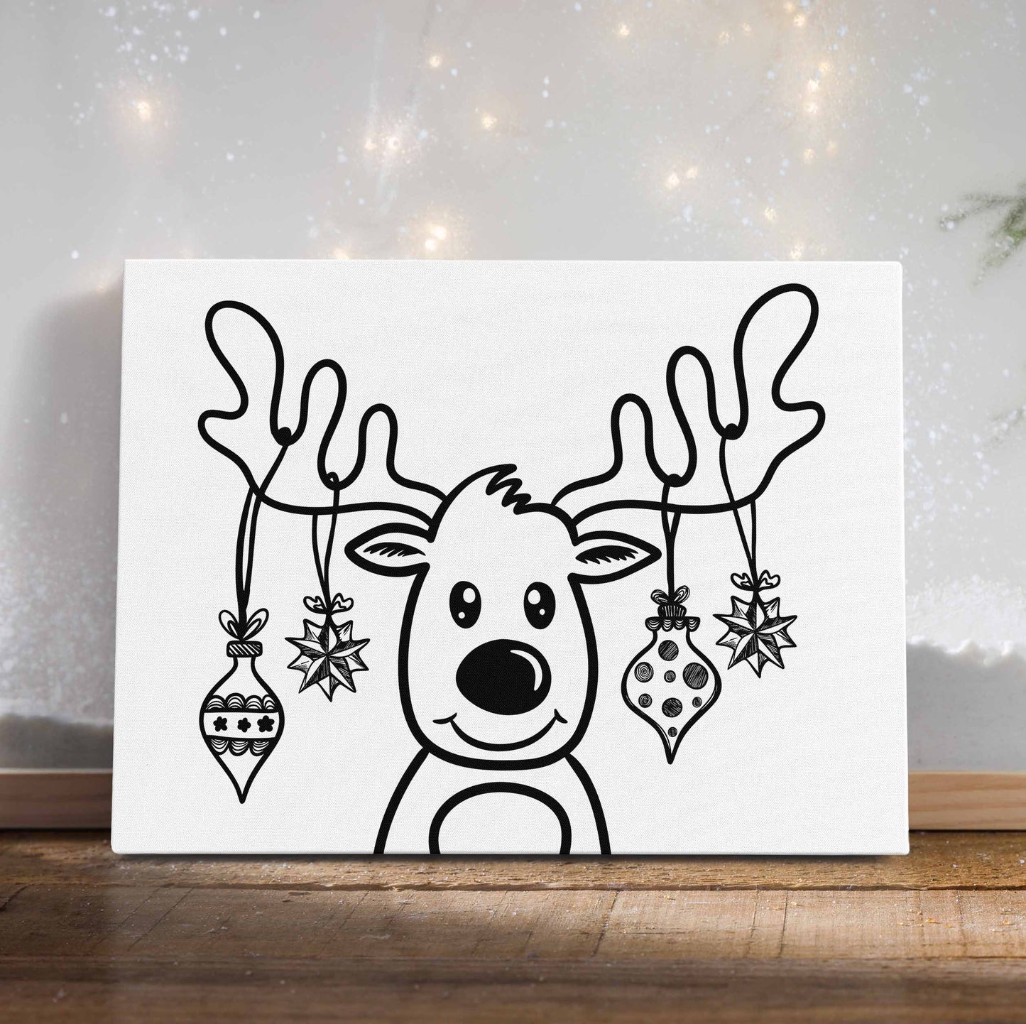 Reindeer with Decorations Canvas Paint Kit