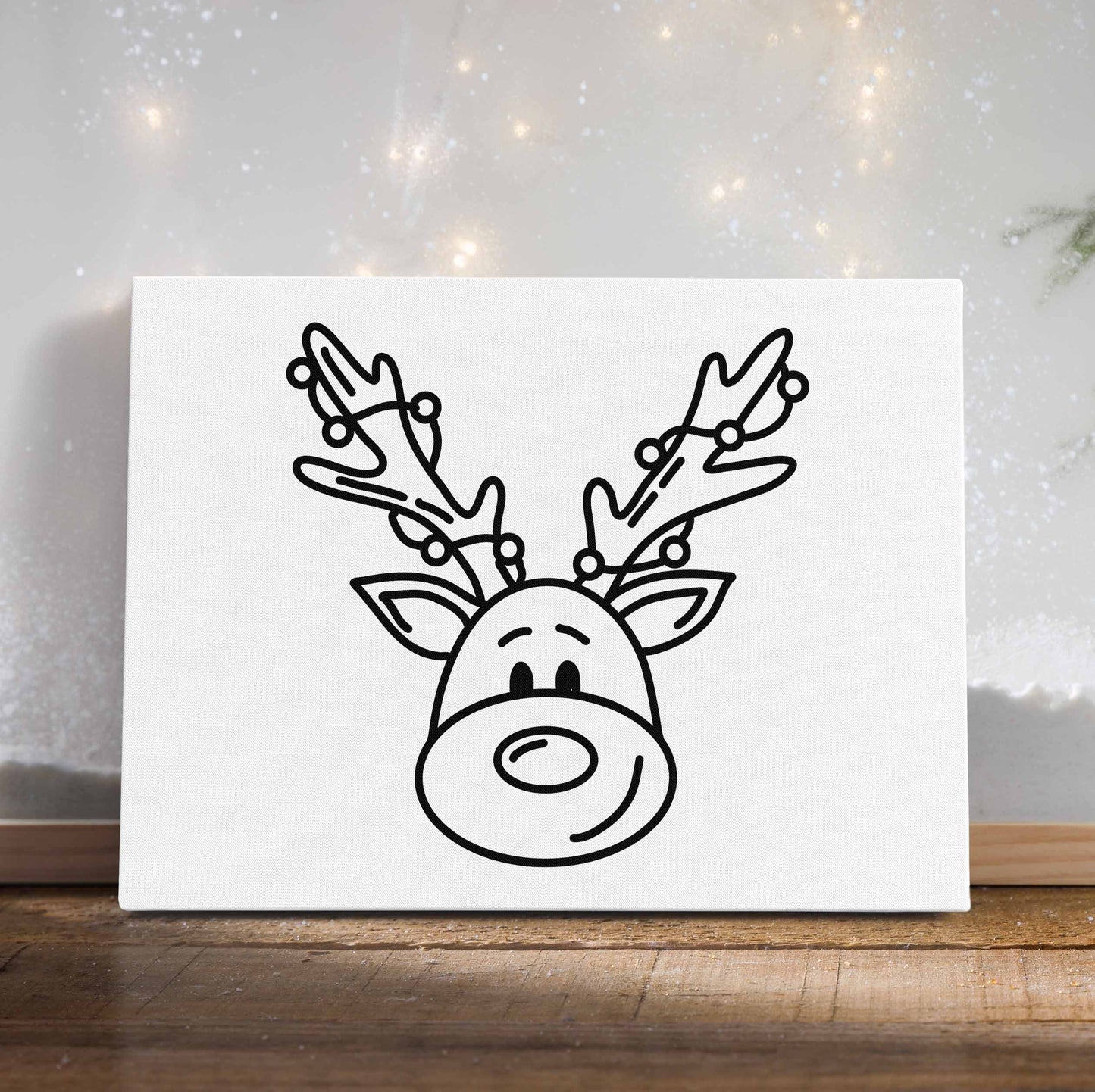 Reindeer with Fairy Lights Canvas Paint Kit