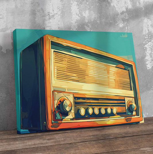 Retro Radio Pre-Printed Canvas