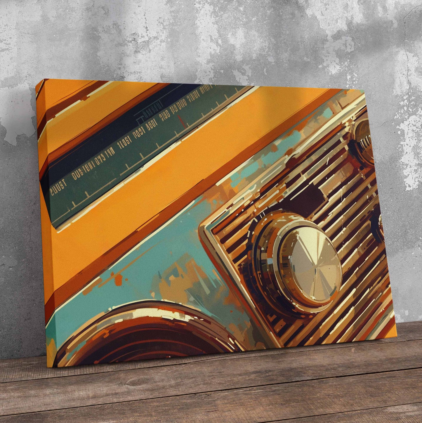 Retro Vintage Radio Pre-Printed Canvas