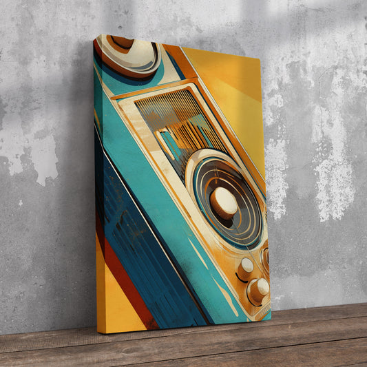 Retro Radio Vintage Pre-Printed Canvas