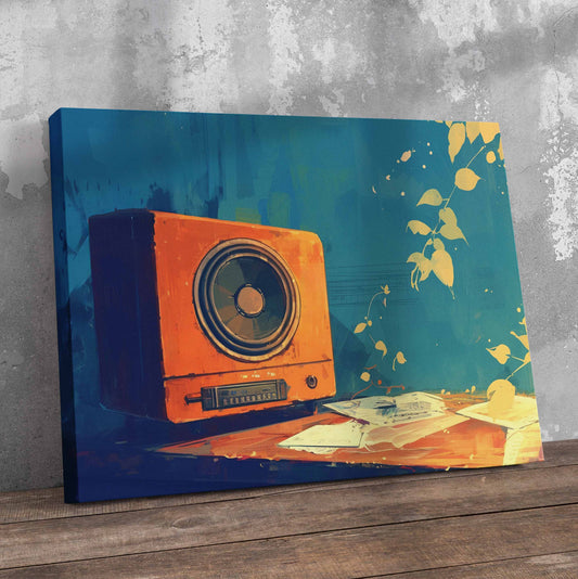 Retro Vintage Radio Pre-Printed Canvas