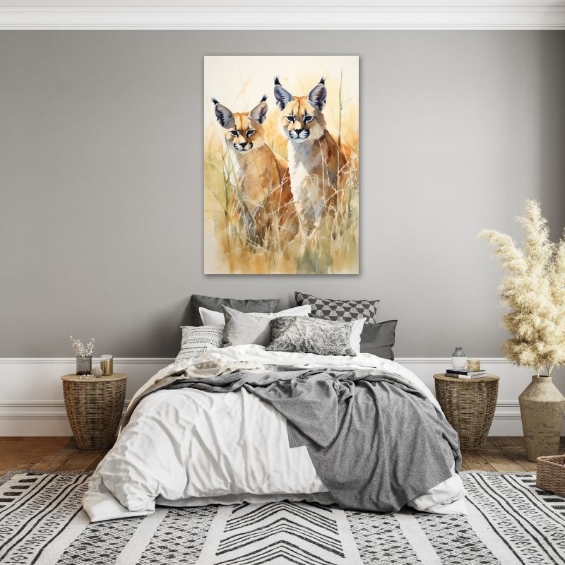 Watercolour Rooikat Pre-Printed Canvas