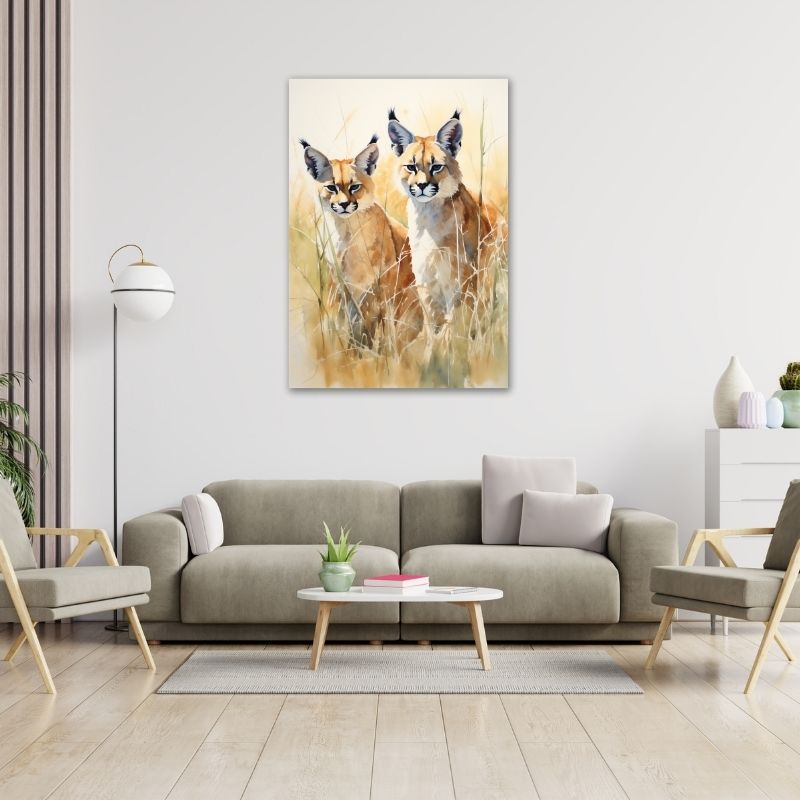 Watercolour Rooikat Pre-Printed Canvas