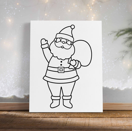 Santa Clause with Bag Canvas Paint Kit