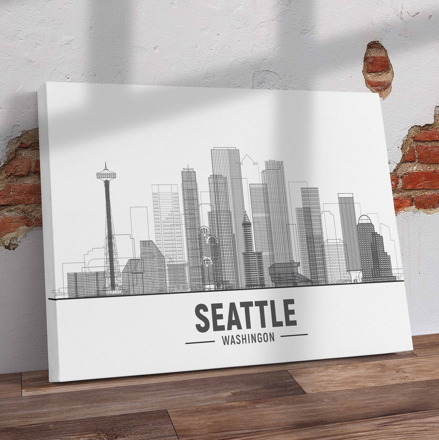 Seattle Washington Pre-Printed Canvas