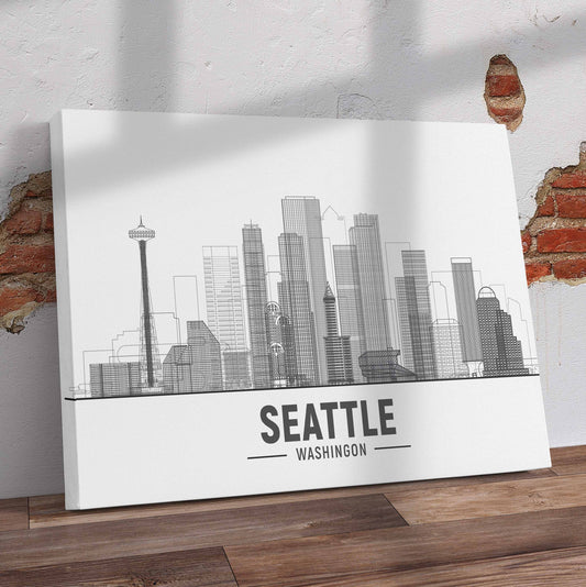 Seattle Washington Pre-Printed Canvas