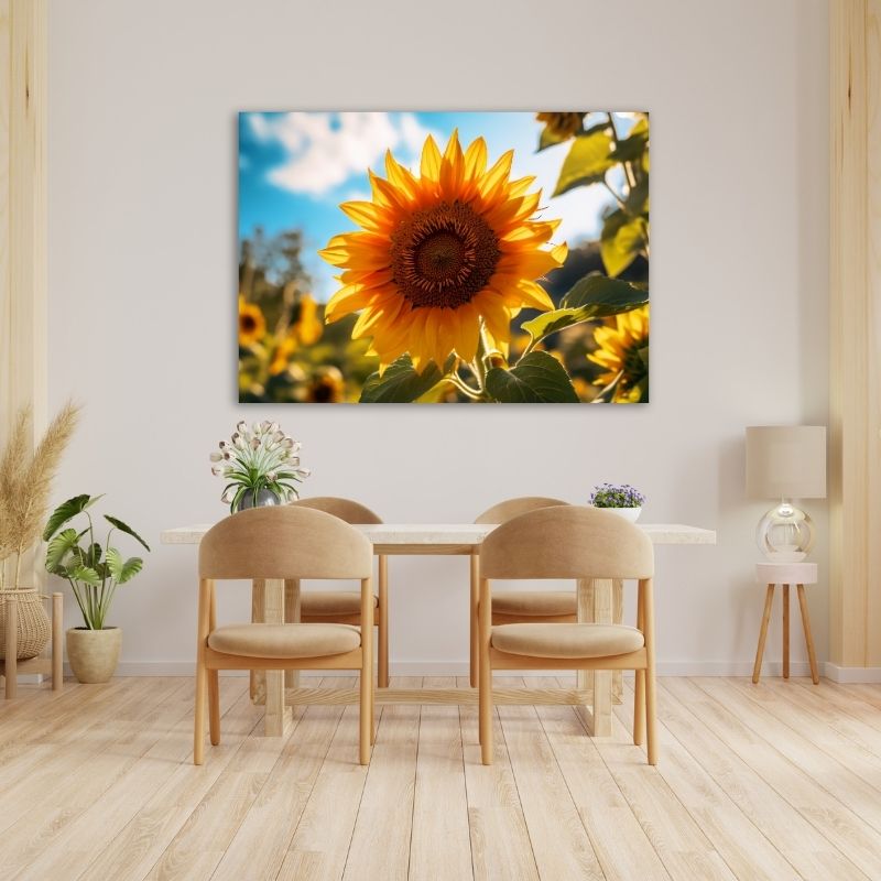 Single Sunflower Pre-Printed Canvas