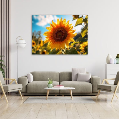 Single Sunflower Pre-Printed Canvas