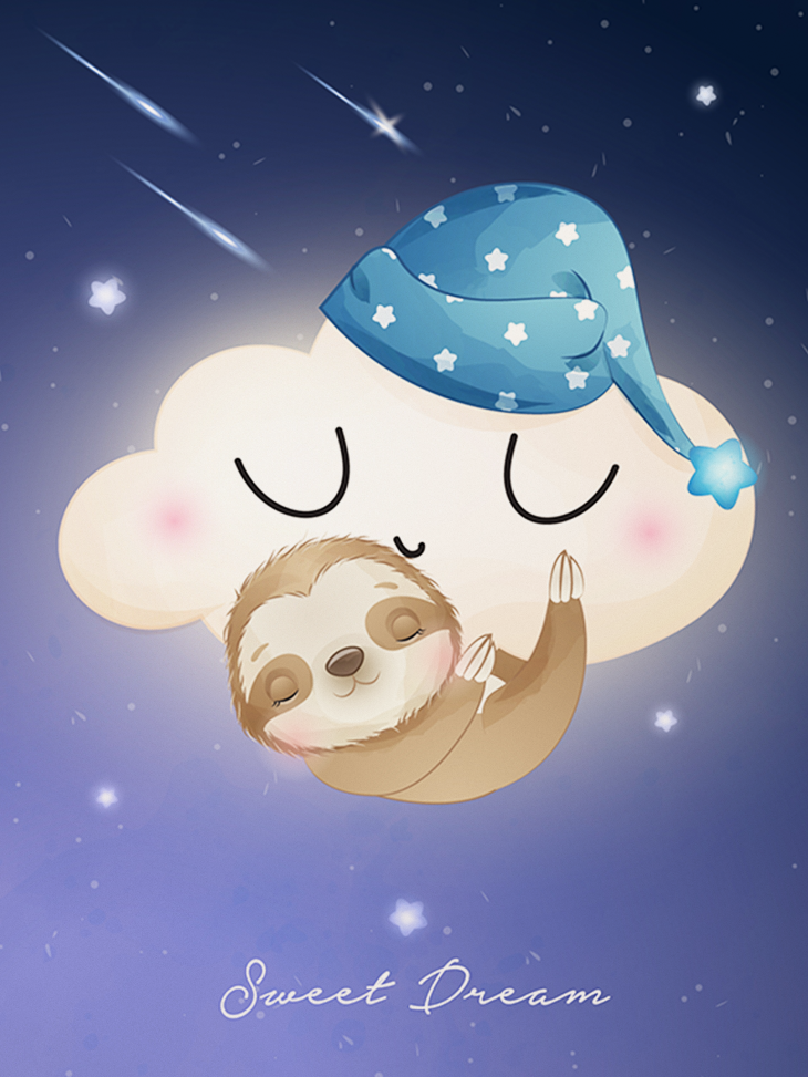 Sleepy Cloud Nursery Canvas