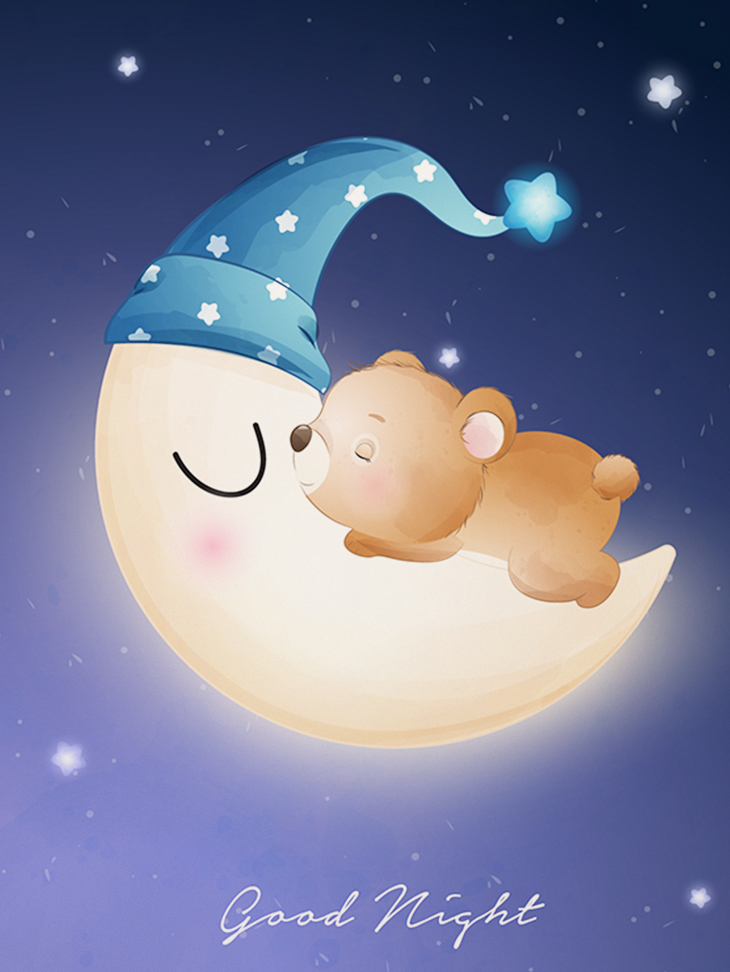 Sleepy Moon Nursery Canvas