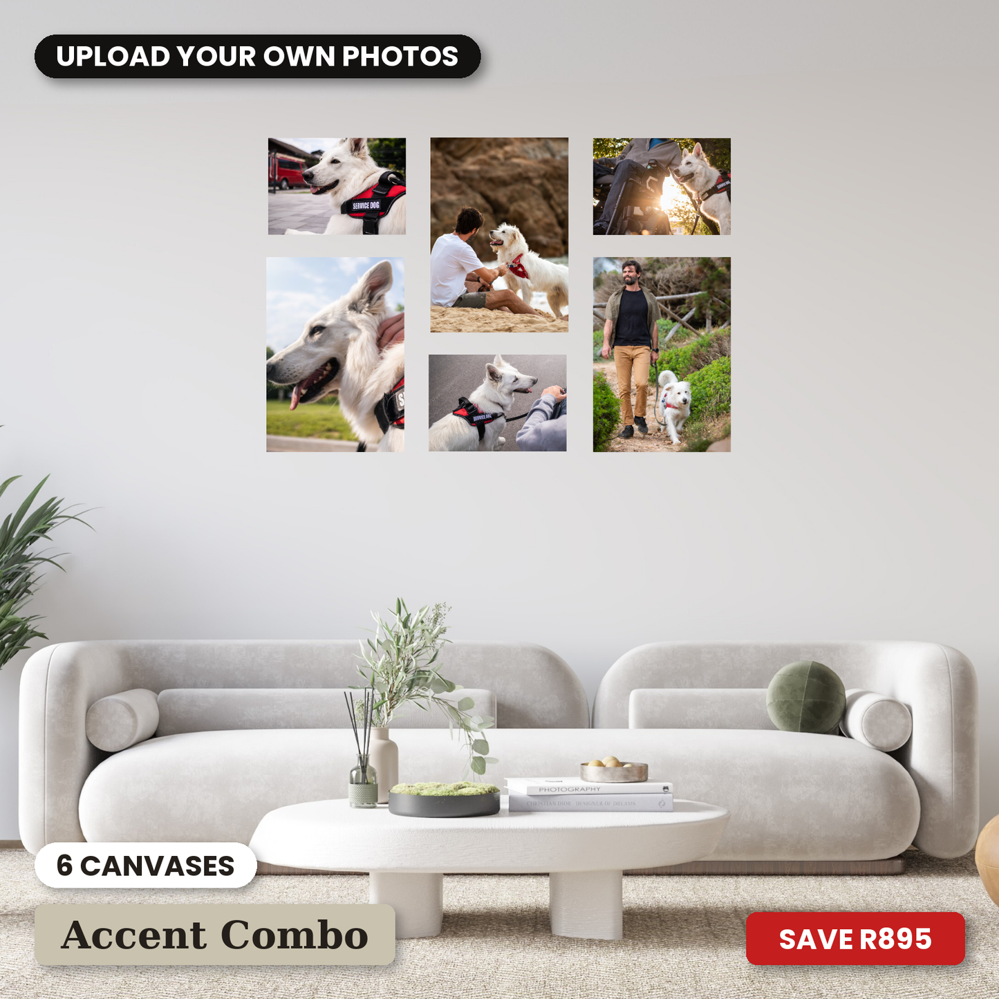 Small 6 Piece Puzzle Accent Canvas Combo