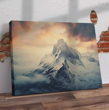 Snowy Mountain Pre-Printed Canvas