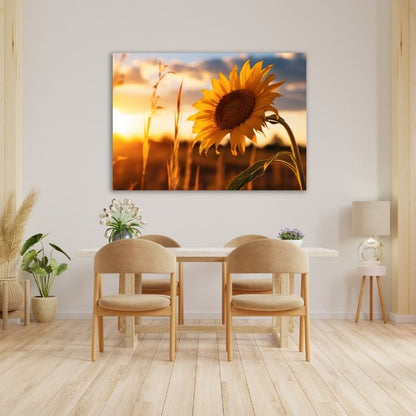 Sunflower in Sunset Pre-Printed Canvas