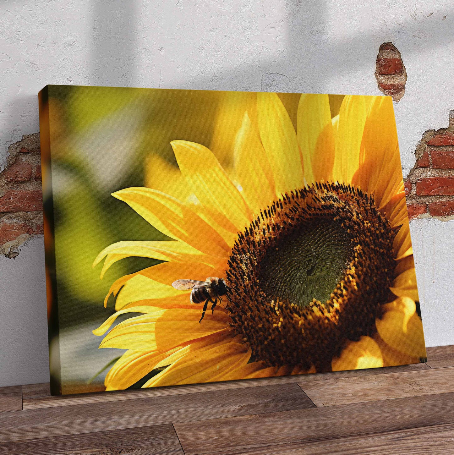 Sunflower with Bee Pre-Printed Canvas